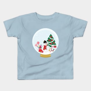 Snow globe. Snowman and new year icon Kids T-Shirt
